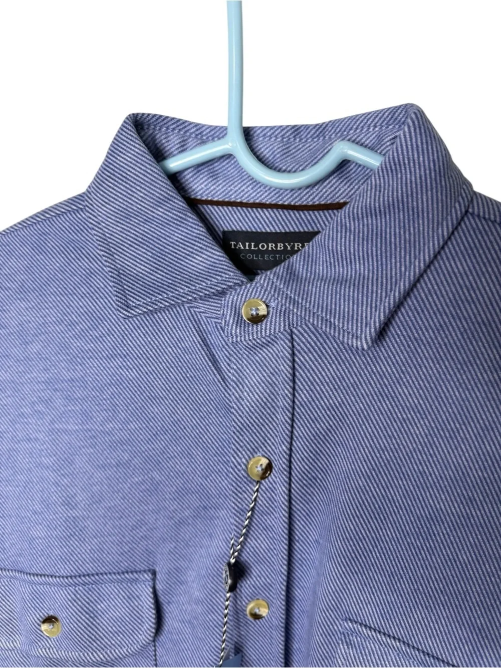 Tailorbyrd Blue Houndstooth Long Sleeve Button Down Shirt Medium NWT